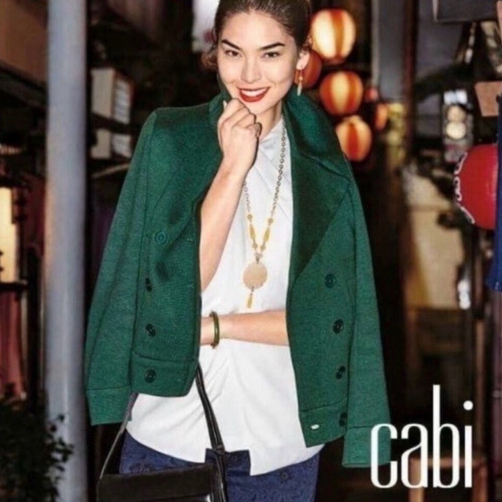 Cabi emerald green double breasted jacket.  A Love Carol exclusive! Xl